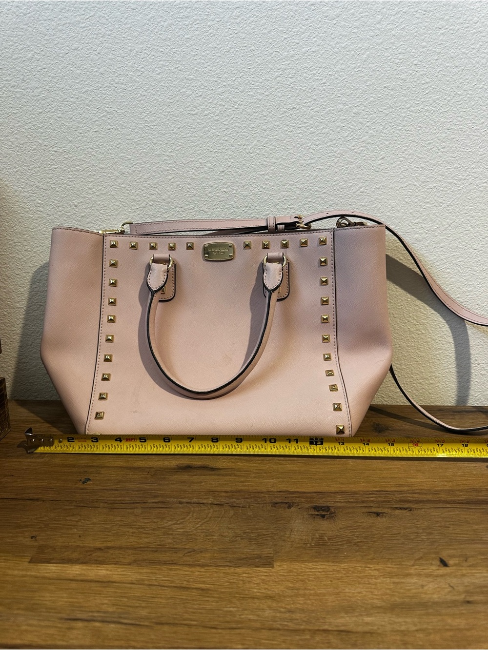 Michael Kors Blush Pink Studded Leather Tote